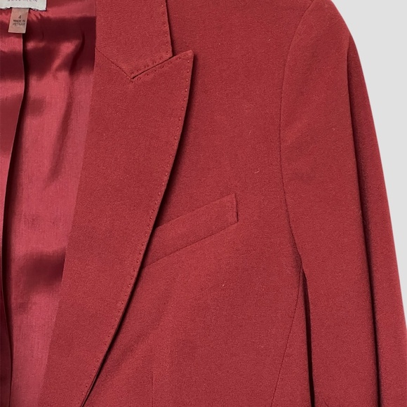 Anne Klein Burgundy/Cooper Single Breasted Blazer Size 4 - Picture 7 of 13